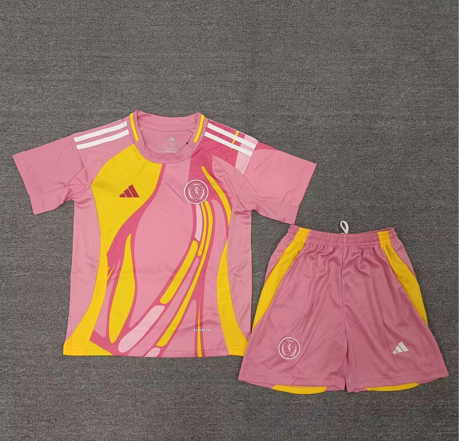 Kids-Scotland 2025 Women Euro Away Pink Soccer Jersey